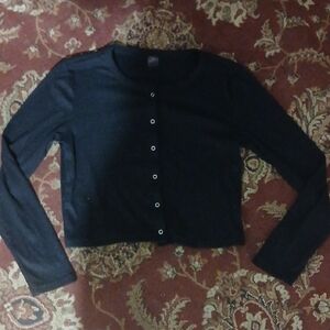 Black Button-Up Women's Top